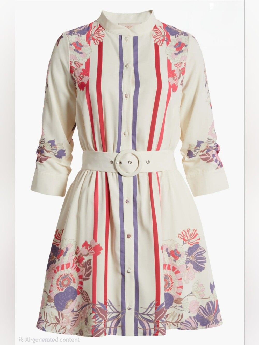Ciebon Suzette Mixed Mini Shirt Dress
